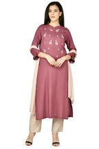 Joban Fashion Wine Cotton Rayon Kurta Set | Grocsy