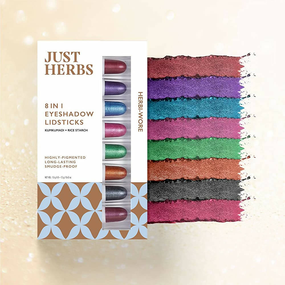Just Herbs 8 In 1 Eye Shadow Lidsticks Highly-Pigmented Long-Lasting Smudge-Proof - Herbi-Wore | Grocsy