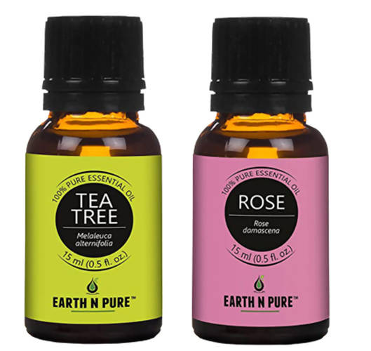 Earth N Pure Rose & Tea Tree Essential Oils | Grocsy