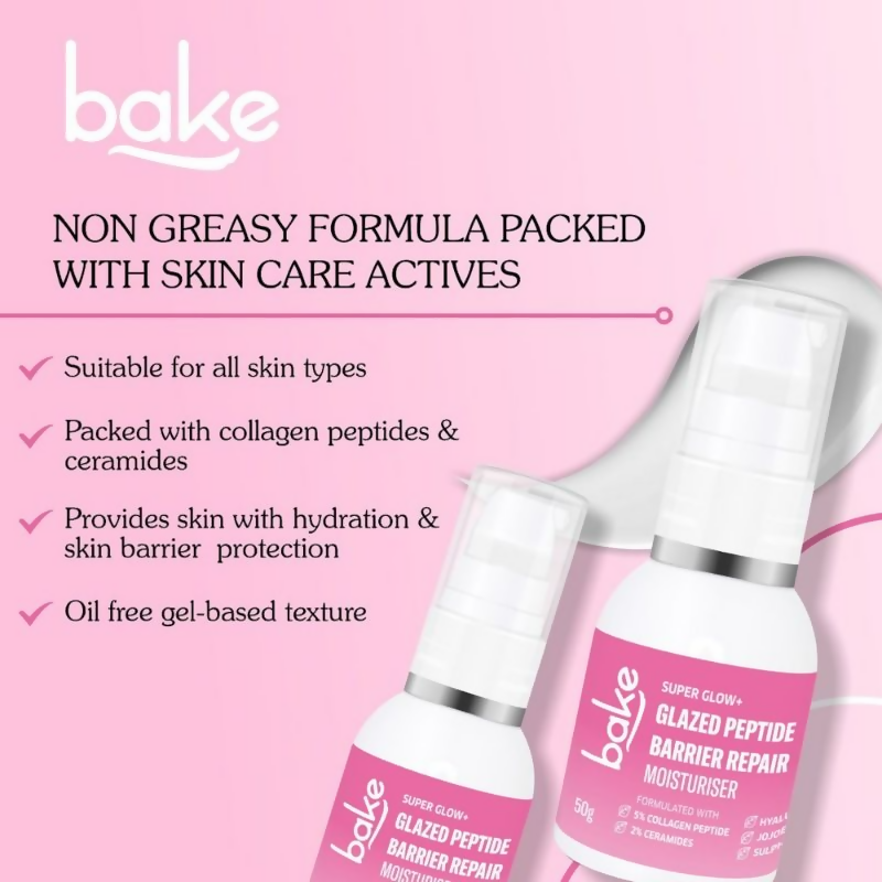 Bake Super Glow+ Glazed Peptide Barrier Repair Moisturizer | Grocsy