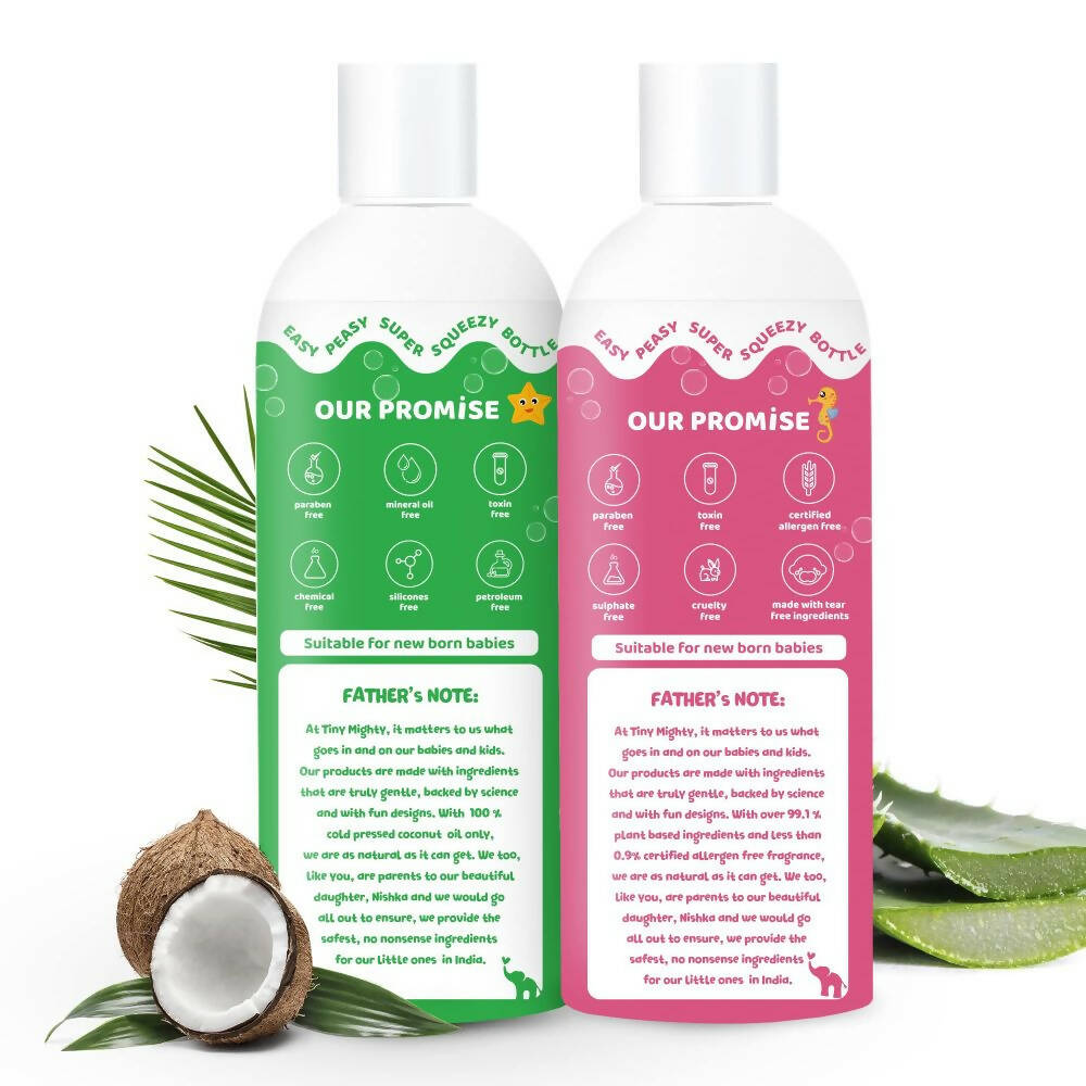 Tiny Mighty Baby Shampoo And Massage Oil Combo | Grocsy