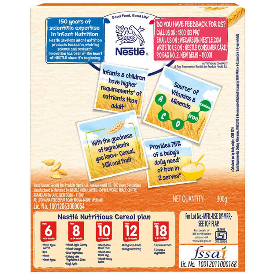 Nestle Cerelac Baby Cereal with Milk, Wheat Orange From 8 To 24 Months | Grocsy