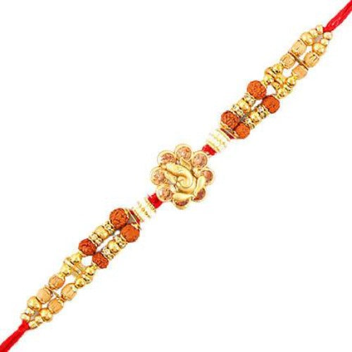 Ethnic Ganesha Rakhi and Kaju Katli Box | Grocsy