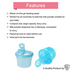 Safe-O-Kid BPA free Storage Container for Baby Milk powder - Blue | Grocsy