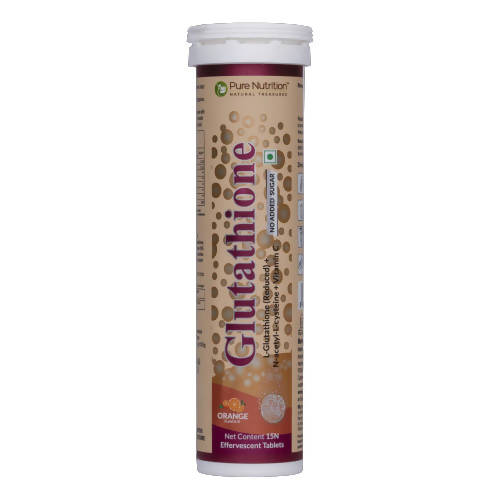 Pure Nutrition Glutathione 500mg with Vitamin C & Saffron Effervescent Tablets | Grocsy
