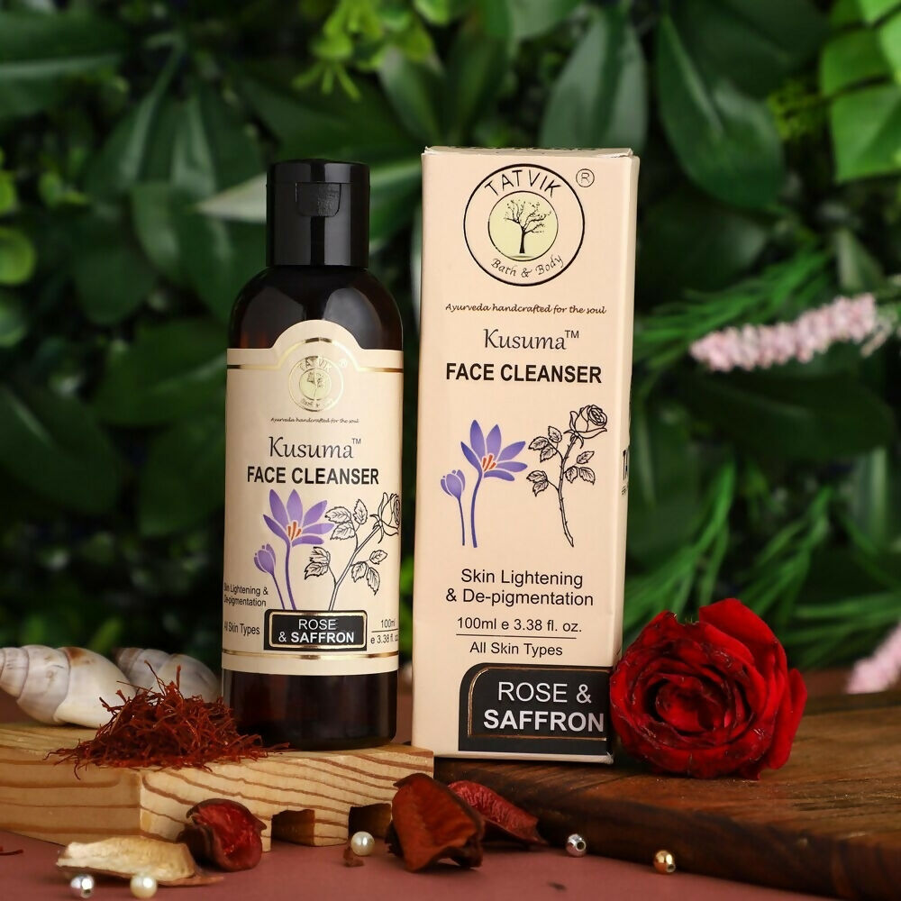 Tatvik Ayurveda Kusuma Face Cleanser (Rose & Saffron) | Grocsy