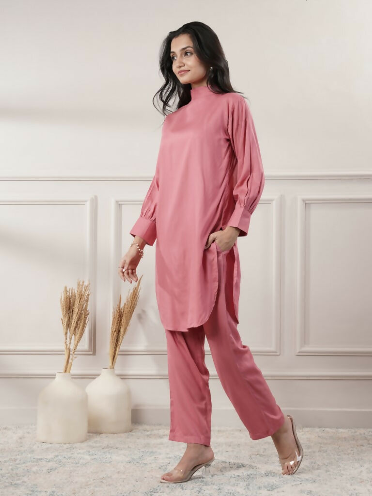 Joban Fashion Women's Rayon Peach Co-Ord Set | Grocsy