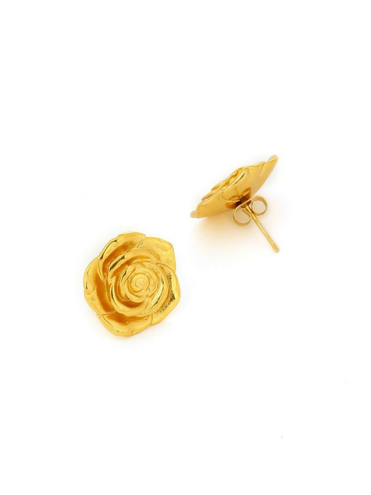 Golden Rose Earrings - Ruby Raang | Grocsy