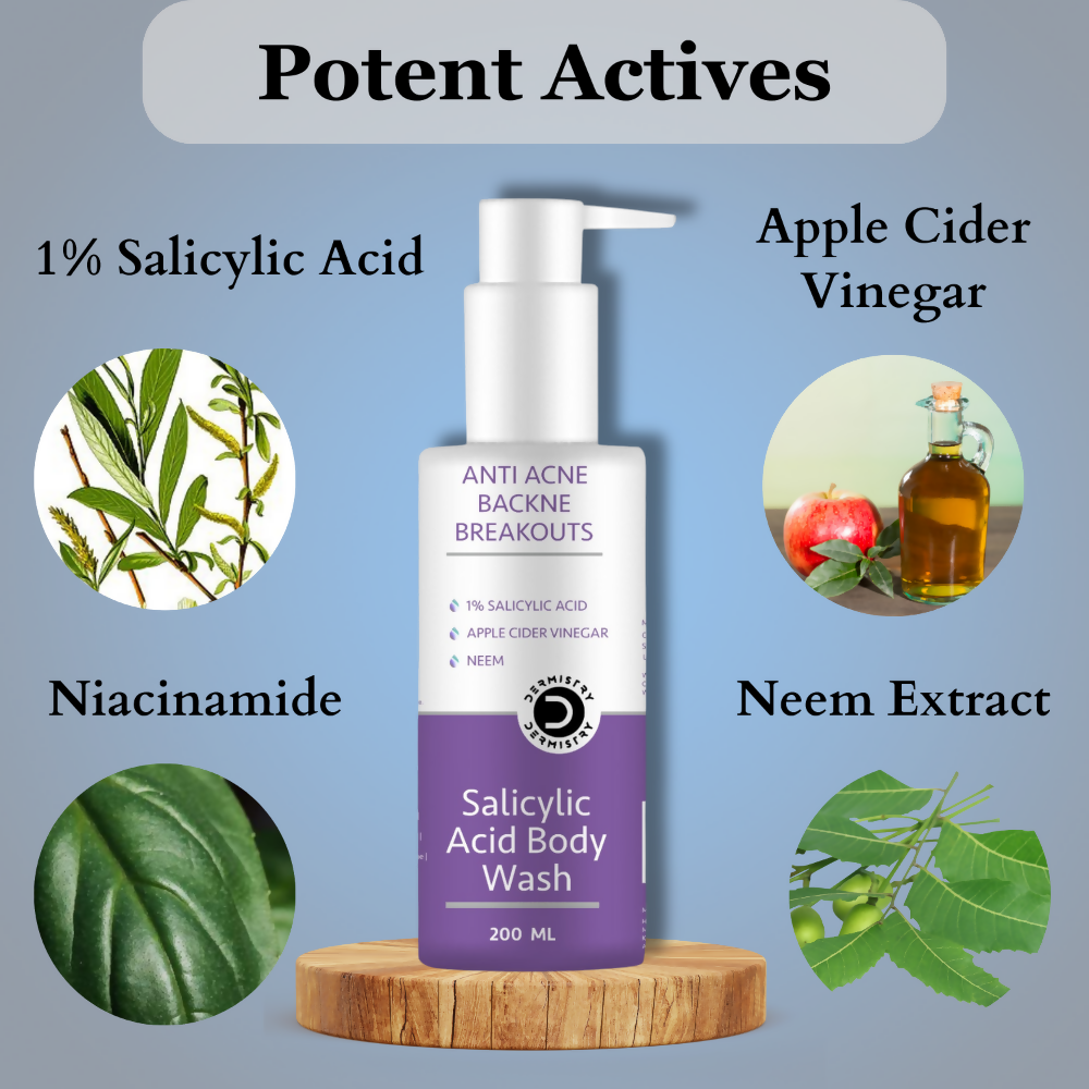 Dermistry 1% Salicylic Acid Apple Cider Vinegar Anti Acne Body Wash | Grocsy