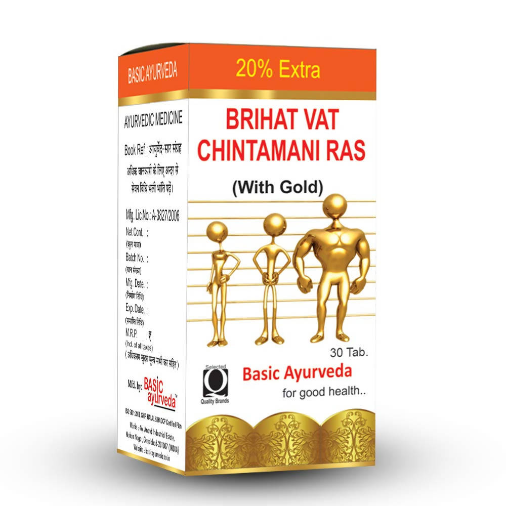 Basic Ayurveda Brihat Vat Chintamani Ras (With Gold) Tablets | Grocsy