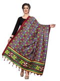 Vamika Colourful Red Printed Khadi Bhagalpuri Beautiful Dupatta | Grocsy
