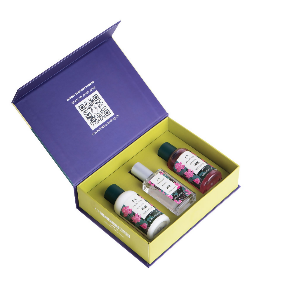 The Body Shop Lotus Shower Gel Body Lotion & Body Mist Gift Set | Grocsy