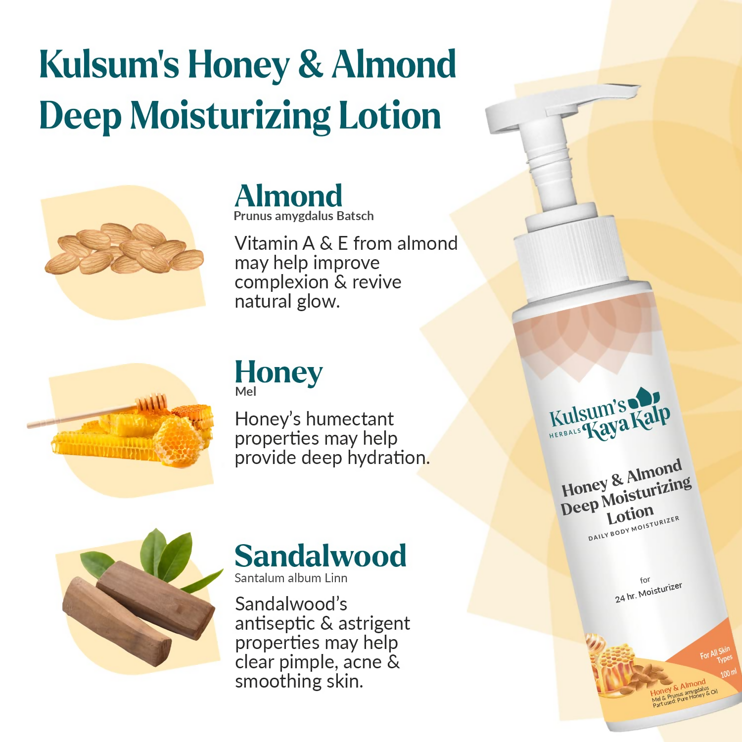 Kulsum's Kaya Kalp Honey & Almond Deep Moisturizing Lotion | Grocsy
