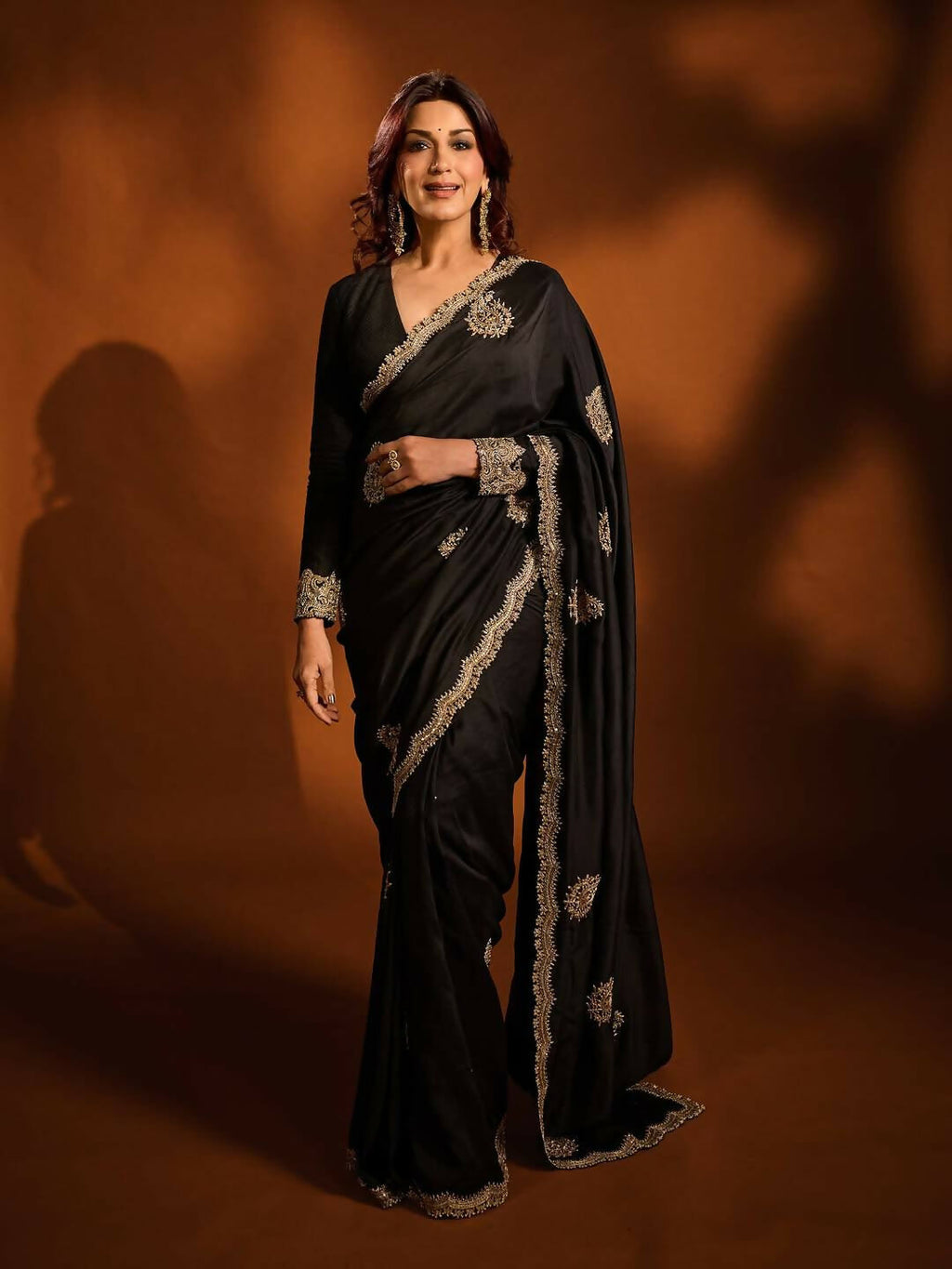Joban Fashion Black Rangoli Crush Silk Party Wear Sarees | Grocsy