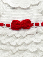 ChutPut Hand knitted Cinderella Wool Dress with Head band For Baby Girls  - White | Grocsy