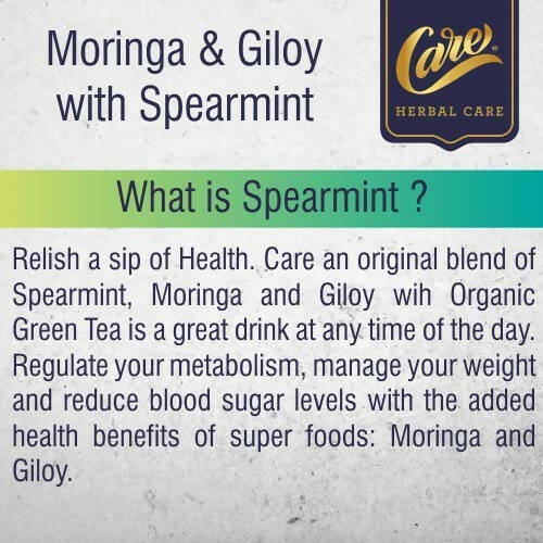Care Moringa & Giloy Green Tea Bags with Spearmint | Grocsy