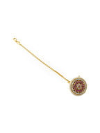 NVR Women's Trending Stylish Gold-Polished Maang Tikka | Grocsy