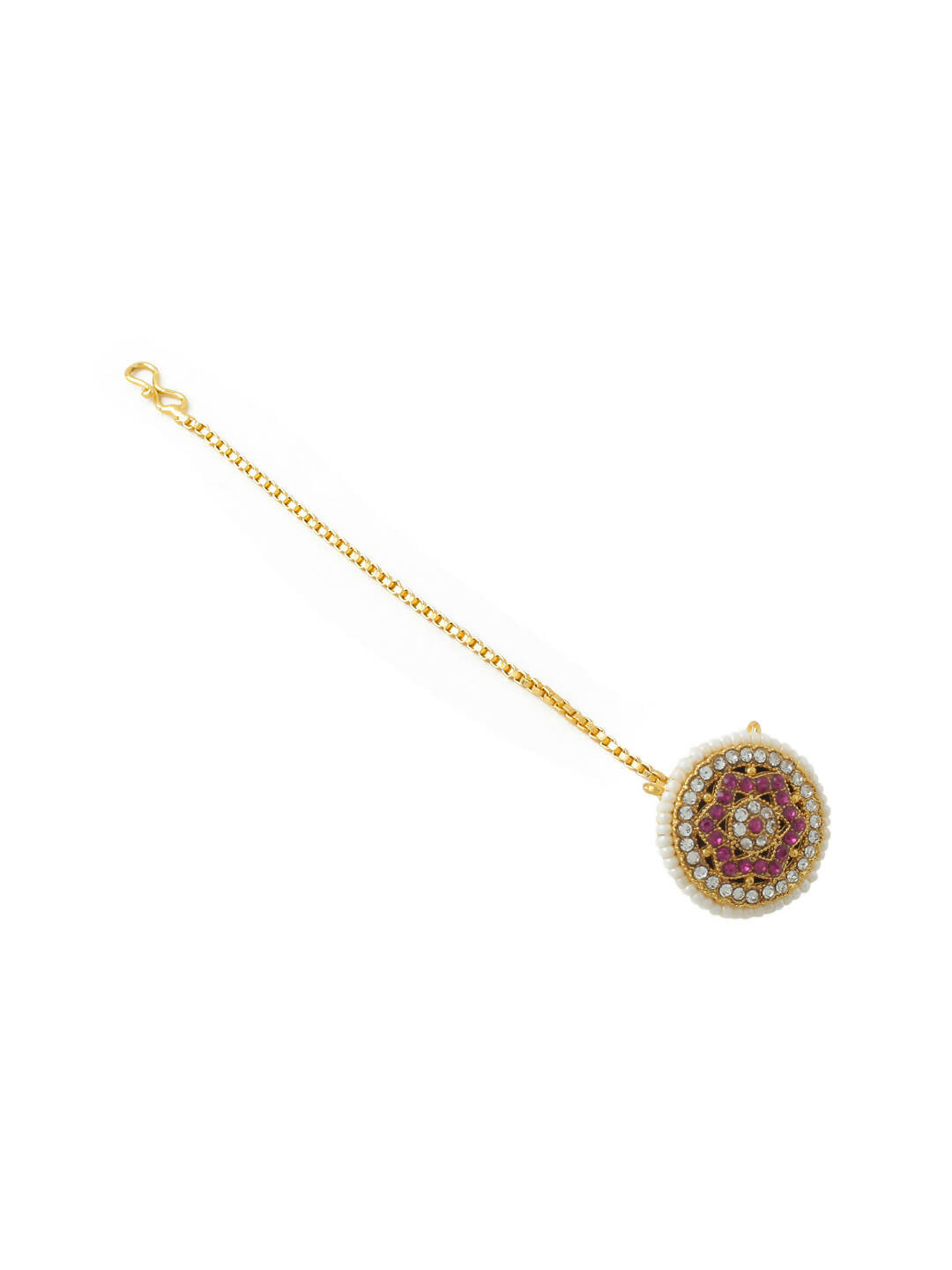 NVR Women's Trending Stylish Gold-Polished Maang Tikka | Grocsy