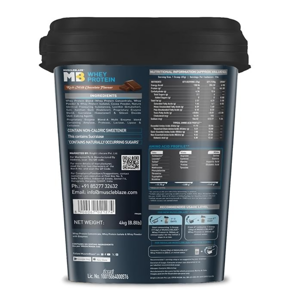 MuscleBlaze Whey Protein Richmilk Chocolate | Grocsy