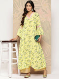 Ahalyaa Women's Traditional wear Kurta - Yellow | Grocsy