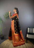 Joban Fashion Red Butti Banarasi Silk Sarees | Grocsy