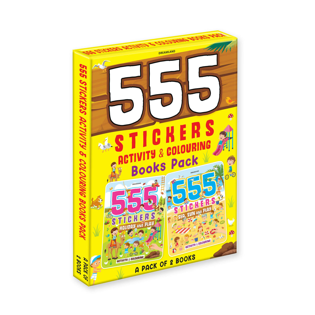 Dreamland 555 Stickers and Activity Books Pack -A Pack of 2 Books : Children Interactive & Activity Book | Grocsy