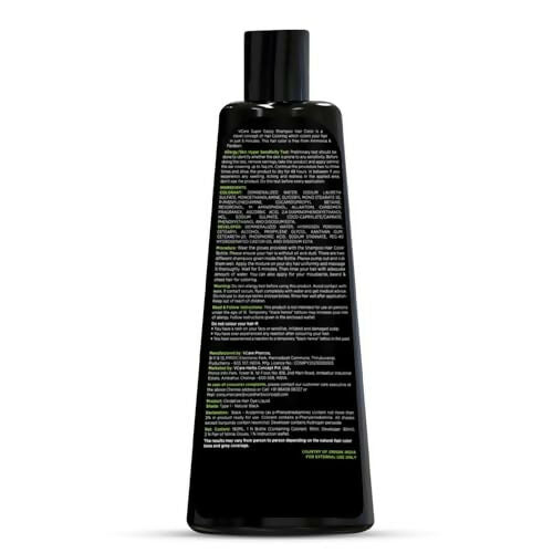 VCare Super Eazzy Hair Color Shampoo for Women and Men - Natural Black | Grocsy