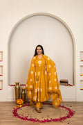 Joban Fashion Musard Yellow Tie & Dye Cotton Suit Set | Grocsy
