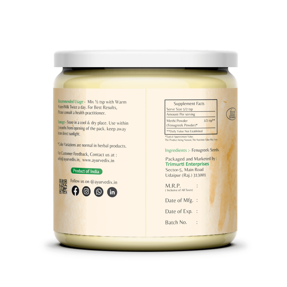 Ayurvedix Organic Fenugreek Seed Powder | Grocsy
