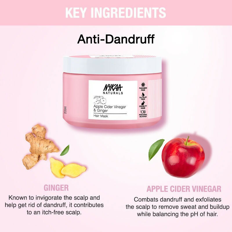 Nykaa Naturals Anti-Dandruff - Free Hair Mask With Apple Cider Vinegar & Ginger | Grocsy