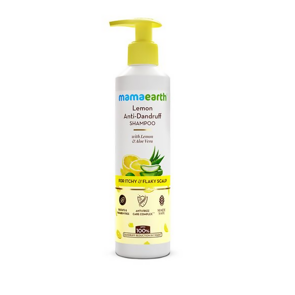 Mamaearth Lemon Anti-Dandruff Shampoo with Lemon & Aloe Vera for Itchy & Flaky Scalp | Grocsy
