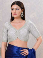 Joban Fashion Women Silk Silver Stitched Blouse | Grocsy