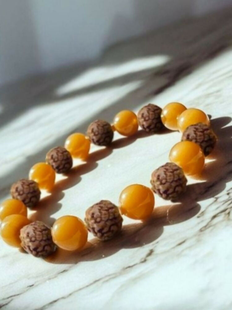 NVR Natural Rudraksha Stretchable Bracelet