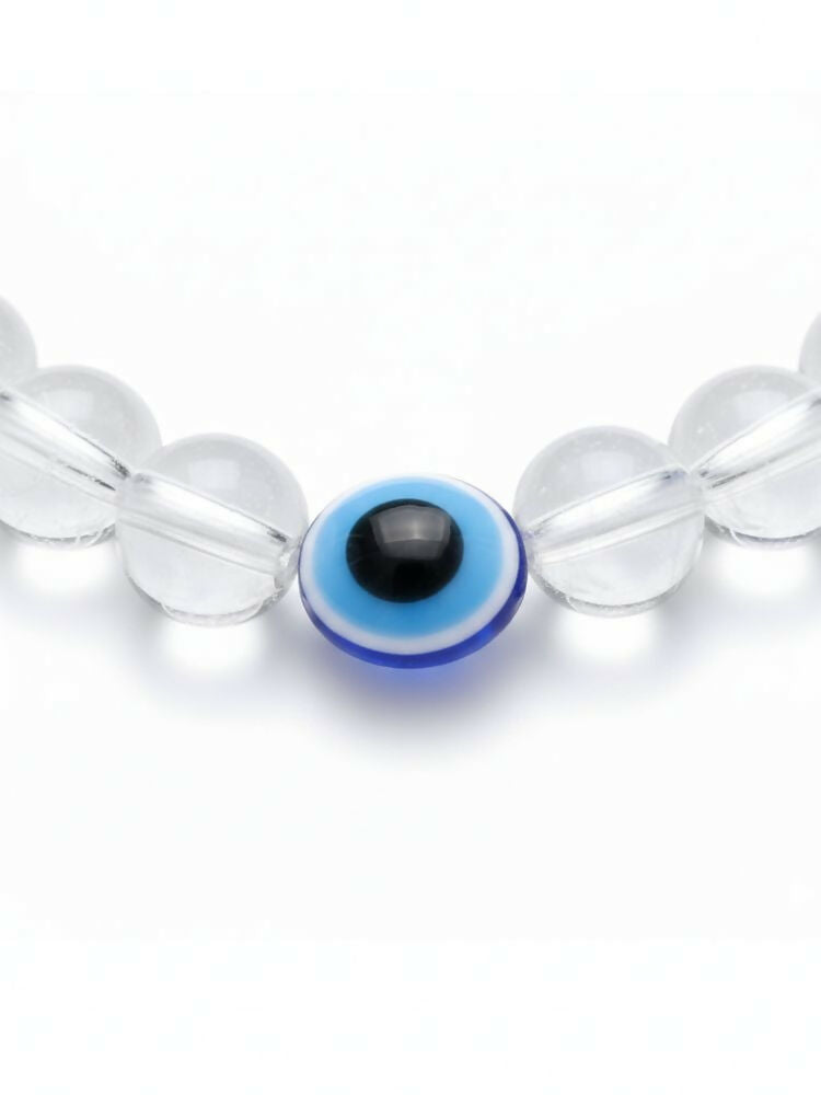 NVR White Crystal Evil Eye Bracelet for Men & Women | Grocsy