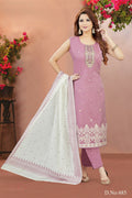 Joban Fashion Women Chanderi Silk Pink Round Neck Emroidery Kurta Set | Grocsy