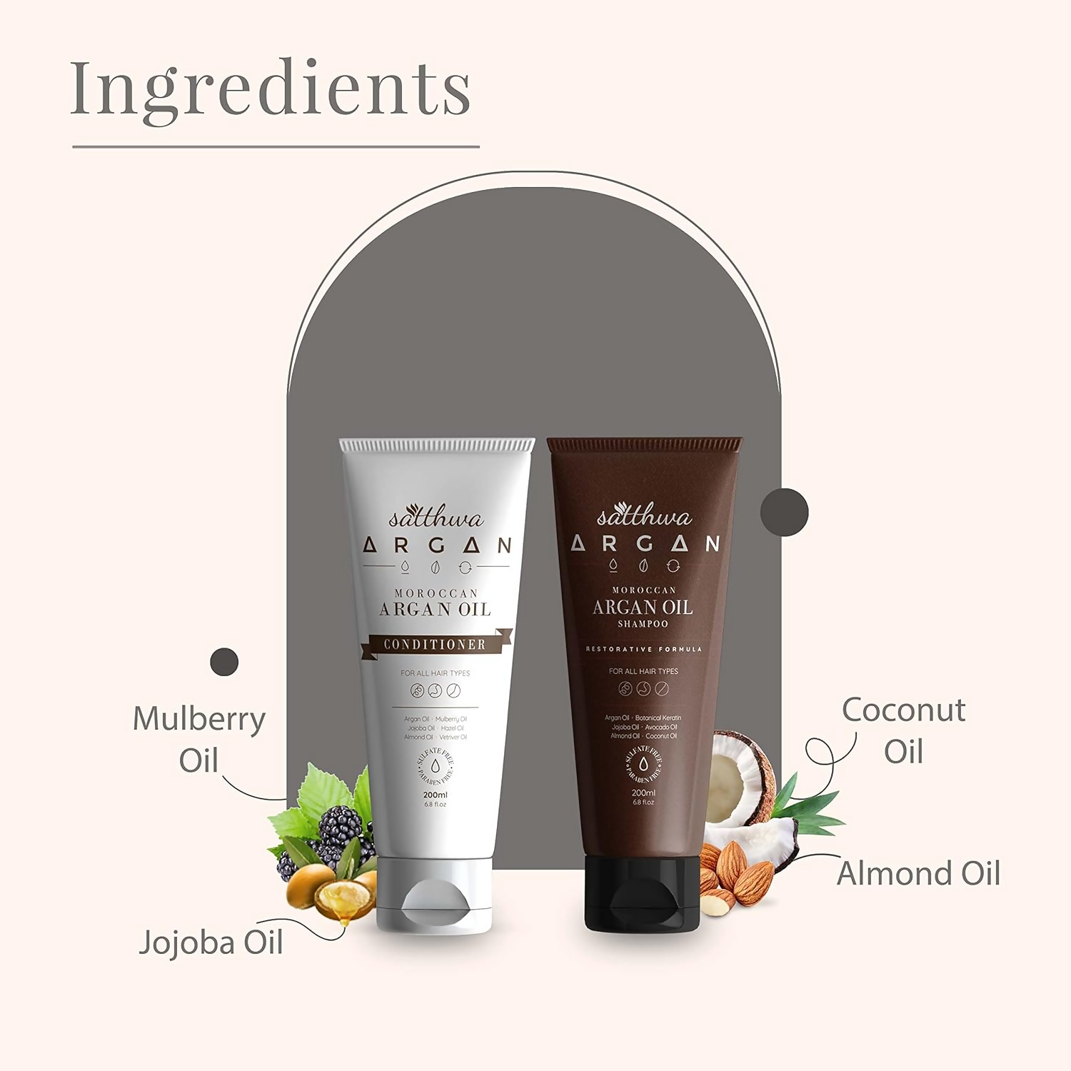 Satthwa Moroccan Argan Oil Shampoo & Conditioner Combo | Grocsy