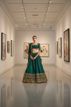 Lehenga Mart Designer Indian Wedding Lehenga Choli-Green | Grocsy