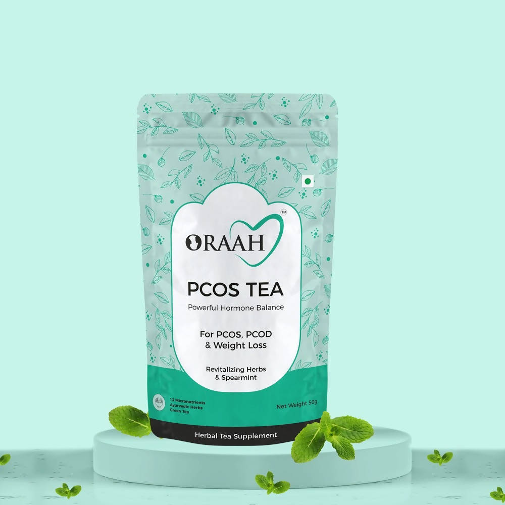 Oraah PCOS PCOD Herbal Tea - Spearmint Flavour | Grocsy