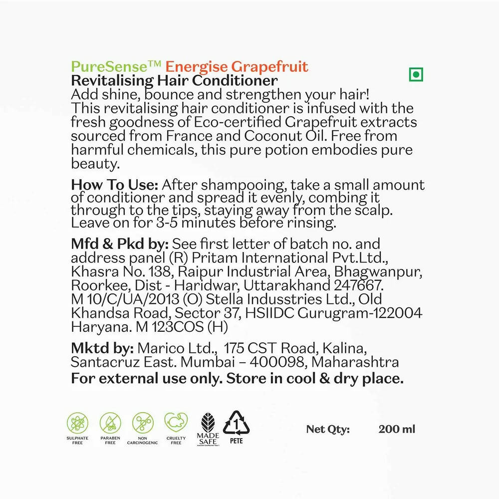 PureSense Rejuvenating Grapefruit Revitalising Hair Conditioner | Grocsy
