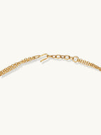 Nuyug 22K Gold-Plated Zircon Studded Enamel Embellished Dual Layered Necklace Set | Grocsy