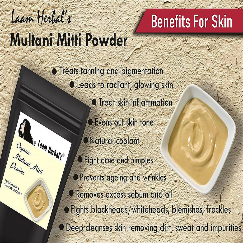 Laam Herbal's Rose Petal, Orange Peel, Multani Mitti, Aloe Vera, Neem Leaf, Sandalwood Powder | Grocsy