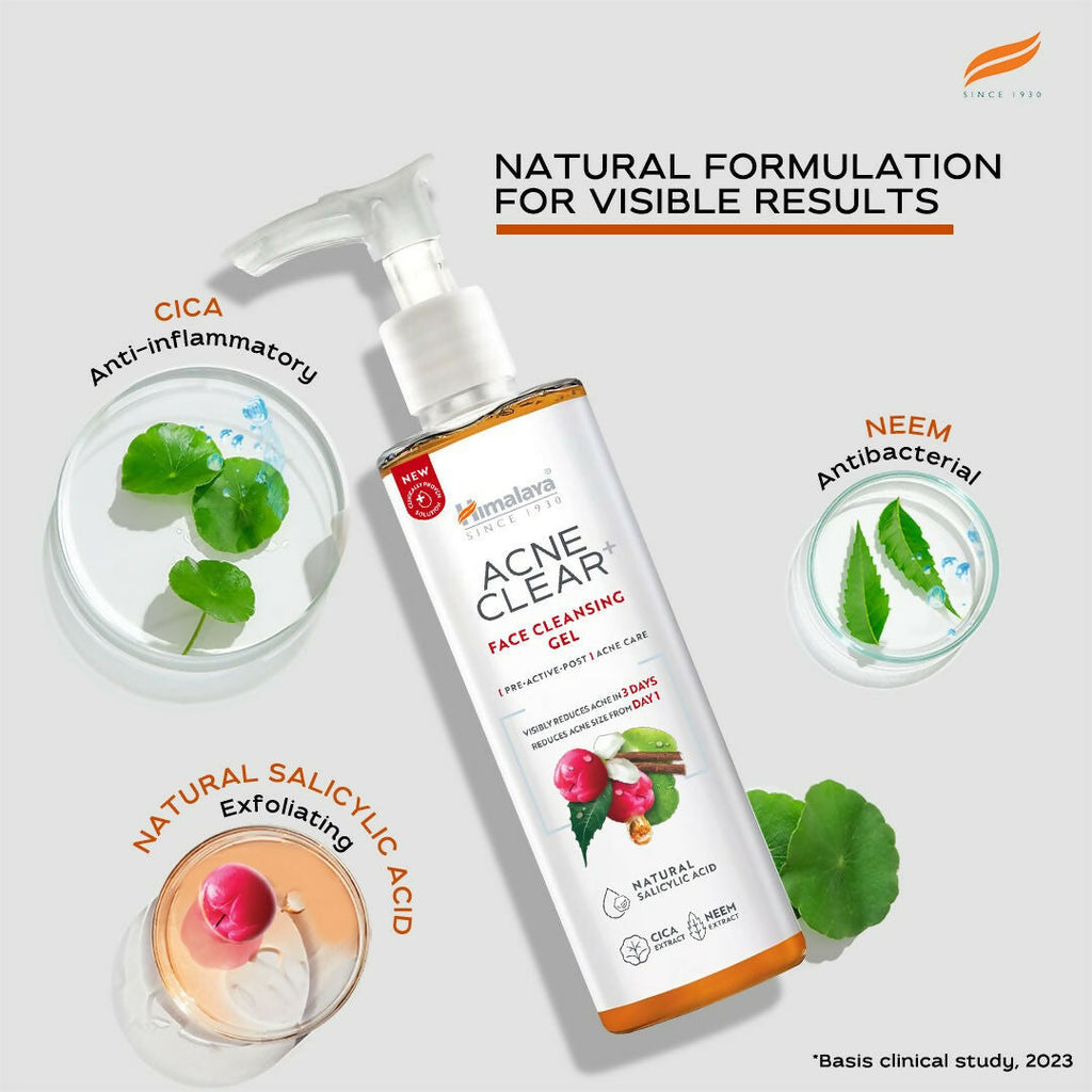 Himalaya Herbals Acne Clear+ Face Cleansing Gel | Grocsy