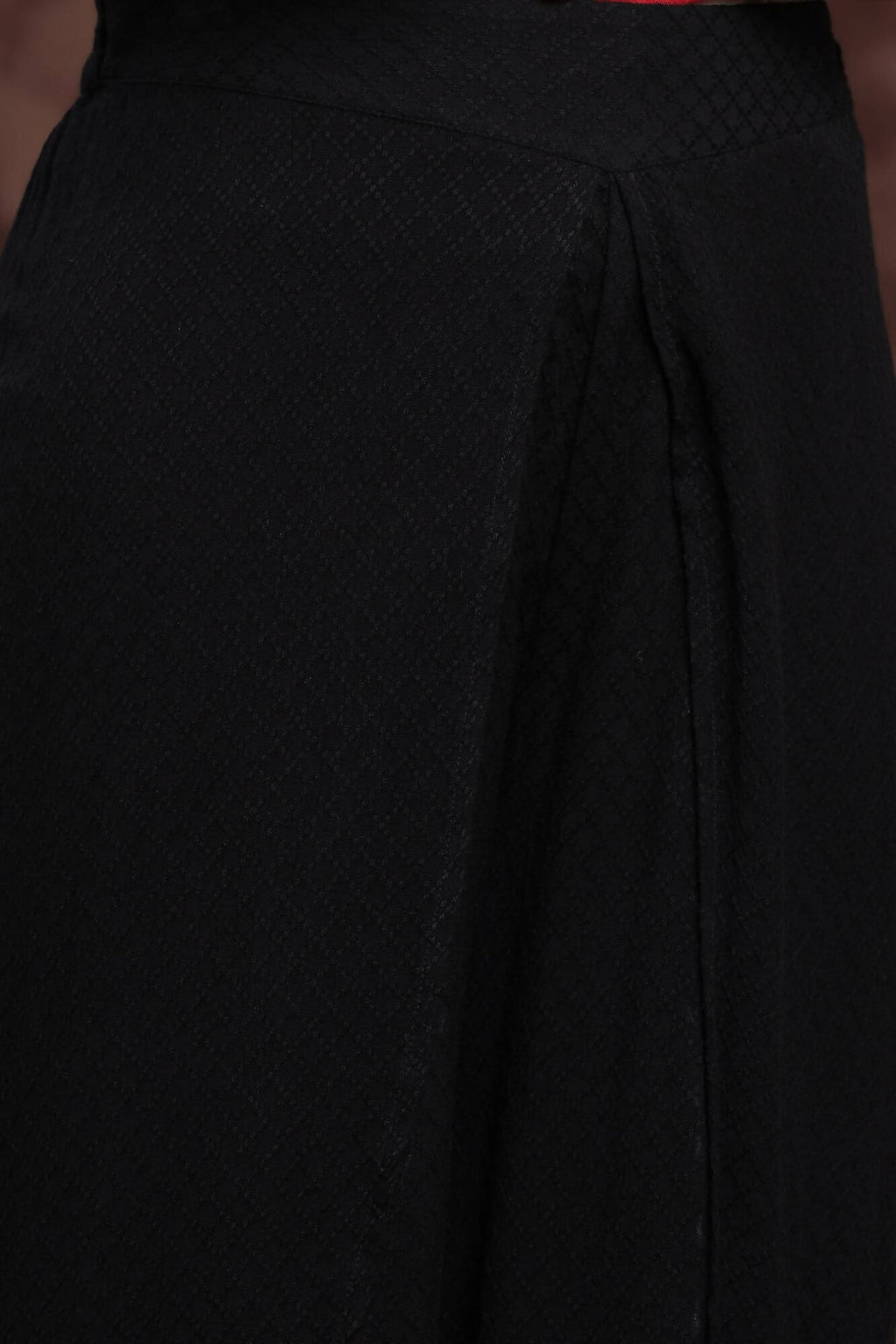 Juniper Women Black Rayon Dobby Woven - Dobby Tulip Dhoti Pant | Grocsy