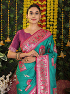 Shree Shyam Fashion Silk Sea Green Saree | Grocsy
