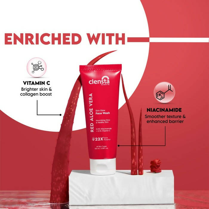Clensta Red Aloe Vera Skin Glow Face Wash | Grocsy