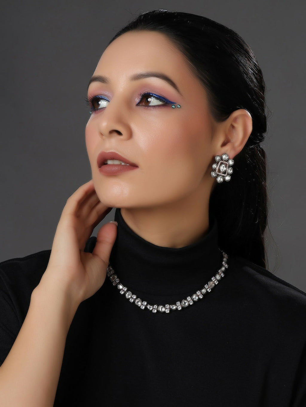 Stone Neckpiece with Studs- Ruby Raang | Grocsy