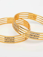 NVR Women Set of 2 Gold Plated CZ Stone Kada Bangle | Grocsy