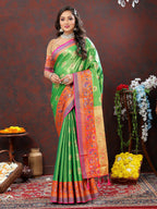 Lorenvalley Fashion Navyblue Kanjivaram Silk Woven Design with Zari Weaving Saree | Grocsy