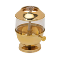 Not Available Pure Brass Akhand Jyot Diya with Borosilicate Glass Cover | Grocsy