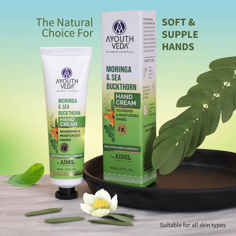 Ayouthveda Moringa & Sea Buckthorn Hand Cream | Grocsy